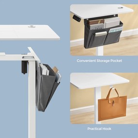 Állítható elektromos íróasztal 4 memória magassággal, 120x60cm, fehér