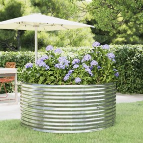 ezüstszínű horganyzott acél kerti magaságyás 140x140x68 cm