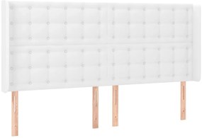 fehér műbőr LED-es fejtámla 163x16x118/128 cm