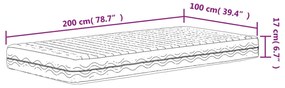 fehér H2/H3 keménységű habmatrac 100 x 200 cm