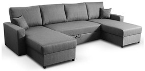 U-alakú, kihúzható ülőgarnitúra tárolórekesszel JANISE, szürke