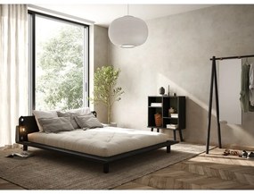 Fekete borovi fenyő franciaágy ágyráccsal 140x200 cm Peek – Karup Design