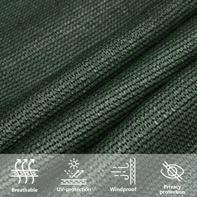 sötétzöld HDPE napvitorla 160 g/m² 5 x 6 m