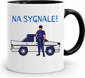 Fekete Bögre Rendőrnőnek, fényképes nyomattal