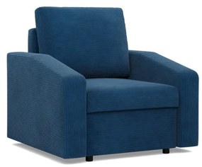 Zeus fotel, döntött kartámasz, kordbársony, bonell töltet, kék