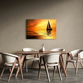 Kép - Vitorlás naplementében (90x60 cm)