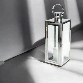 Dekoratív lámpás, 49 cm, fényes króm