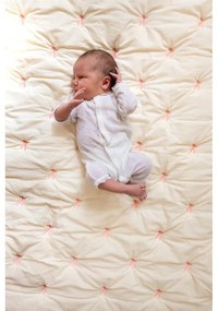 Világossárga-rózsaszín bio pamut steppelt gyerek takaró 90x120 cm Bows – Cam Cam Copenhagen