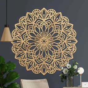 Fából készült mandala a falon virágesszencia | ESSENTIA