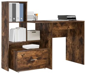 Asztal fiókkal Füstölt tölgy 131.5 x 50 x 106.5 cm Faanyag