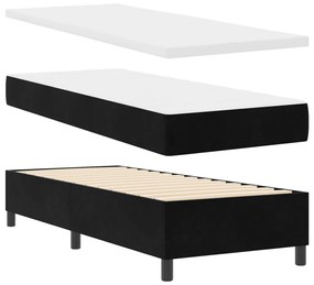 Boxspring Ágy Matrac és LED Fekete 80x200 cm Bársonyos