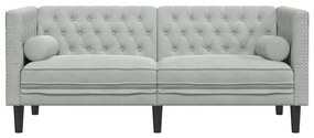 Chesterfield kanapé Világosszürke 174 x 74.5 x 70.5 cm Bársony