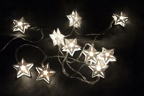 Karácsonyi fényfüzér HOLZ 10 LED - fehér csillagok