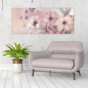 Kép - Művészeti kollázs pillangókkal (120x50 cm)