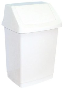 Szemeteskuka fedeles műanyag 50 l, fehér