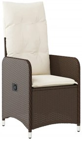 5 részes barna polyrattan kerti bisztrógarnitúra párnákkal