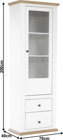Vitrin MZ4, fehér/grand tölgy, LEON