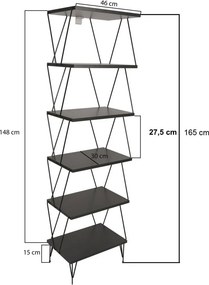 Balaban könyvespolc, antracit, 46 cm