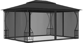 vidaXL antracitszürke pavilon hálóval 300 x 400 x 265 cm