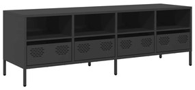 fekete hidegen hengerelt acél TV-szekrény 135 x 39 x 43,5 cm