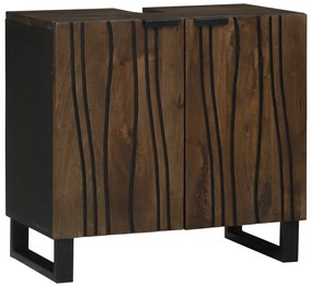 vidaXL Fürdőszobai mosdószekrény polcokkal Dió 62 x 33 x 58 cm Faanyag