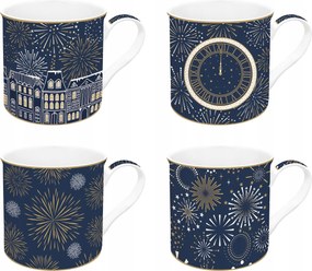 Porcelán bögre szett Karácsonyi szett 4 db-os tűzijáték bögre