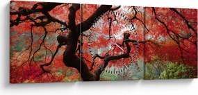 Red Japanese Maple, Portland, Oregon képe (órával) (90x30 cm)