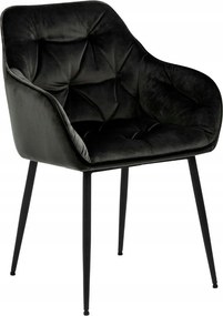 Kárpitozott étkezőszék konyha nappaliba fekete karfával