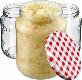 8x Üveg Tároló 720ml Lekvár Uborka Kupak 82mm