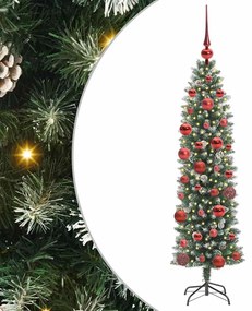 Mű Karcsú Karácsonyi Fa 150 LED-del Zöld és fehér 150 cm