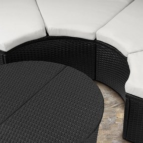 Casaria® Rattan kerti ágy Ø230cm - fekete