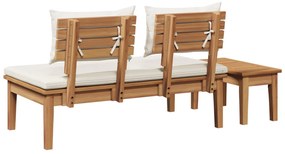 2 Darabos Kerti Pad Szett Szilárd Fa Teak