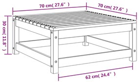 viaszbarna tömör fenyőfa kerti lábtartó 70 x 70 x 30 cm