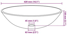 42 cm-es átlátszó edzett üveg mosdókagyló