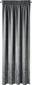 Hamuszürke bársony függöny 140X270 alul arany csiszolt mintás Szalag
