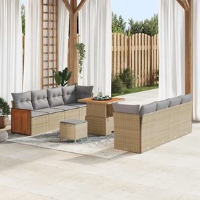 Kerti Kanapé Szett 11 pcs Beige és világosszürke
