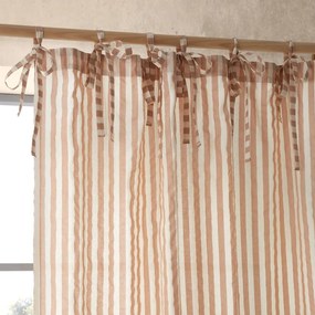 Terrakotta színű fényáteresztő függöny 140x229 cm Zanzibar Stripe – Pineapple Elephant