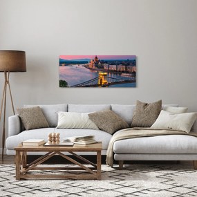 Kép - panoráma a városra, Budapest, Magyarország (120x50 cm)