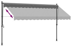 antracit szövet és acél feltekerhető napellenző 350 x 150 cm