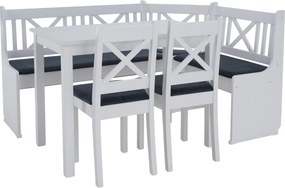 Sarokpad, fa, fehér/sötétszürke, ELODIE X1