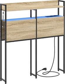 vidaXL Tároló fejtámla polcokkal tárolóval sonoma tölgy 75 cm Faanyag