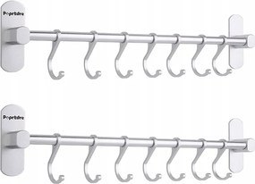 2 db-os konyhai léc szett 40 cm – Ezüst matt (Fúrás nélküli szerelés)