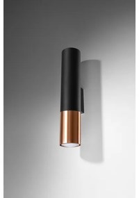 Sollux SL.0944 - Fali lámpa LOOPEZ 2xGU10/10W/230V fekete/réz