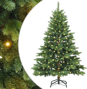 vidaXL Mű karácsonyfa 150 LED-del állvánnyal Zöld 150 cm PE és PVC
