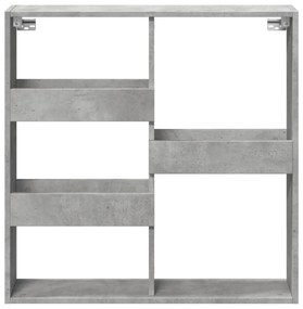 betonszürke szerelt fa faliszekrény 80 x 15 x 80 cm