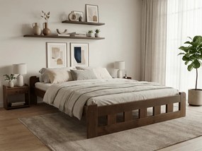 Naomi magasított ágy 140x200 cm, tölgyfa Ágyrács: Léces ágyrács, Matrac: Coco Maxi 20 cm matrac