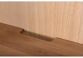 Fehér-natúr színű tölgyfa alacsony komód 118x100 cm Fina – Gazzda