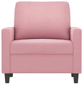 rózsaszín bársony kanapéfotel 60 cm