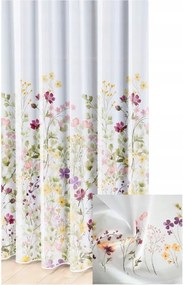Függöny Fátyol Virágok Fehér Finom Konyhába Nappaliba Szalaggal Sz.240x220