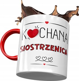 Piros Bögre Unokahúgnak Születésnap Ajándék Nyomtatott Fotóval